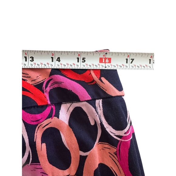 PAPAGALLO Multicolor Pink Navy Capri Pants Size 12 - Picture 8 of 10